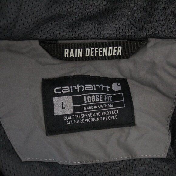 Carhartt Rain Defender Quarter-Zip Loose Fit Anorak Jacket in Grey Size L - NWOT - Picture 7 of 8
